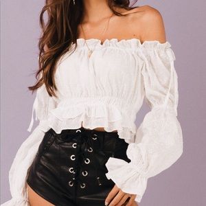 Princess Polly Meet Me In Capri OffTheShoulder Top